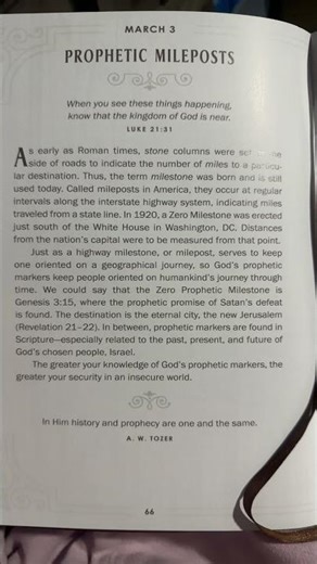 March 3 #walkwithgod #dailydevotional “Prophetic Mileposts” #godisgood
