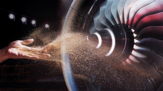 What actually happens when sand enters a jet engine