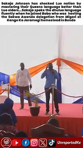 3.1K views · 60 reactions | Sakaja Johnson has shocked Luo nation by mastering their Queens language better than Luo elders...Sakaja spoke the dhuluo language fluently when he joined Baba who was hosting the Sakwa Awendo delegation from Migori at Kango Ka Jaramogi homestead in Bondo | UnreportedKe | Facebook