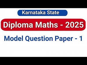 Engineering mathematics | New C 20 syllabus | diploma maths 2025 dte | Model Question Paper 1