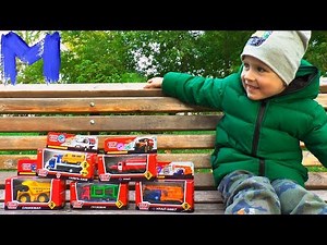 Машинки. Самосвал. Грузовик. Газель.Кран.Урал - игрушки для мальчиков Распаковка Технопарк для детей