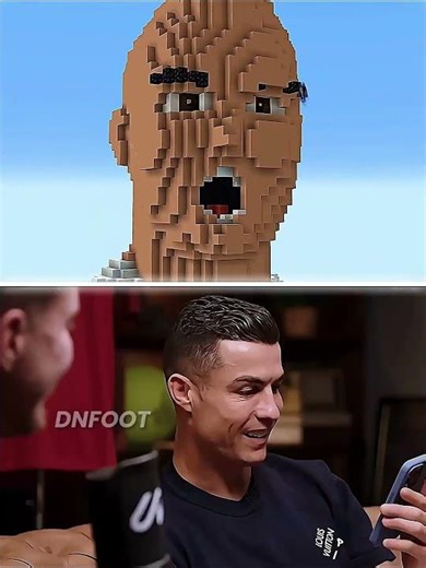 Ronaldo reacts When The Minecraft Statue SIUUU 🥶