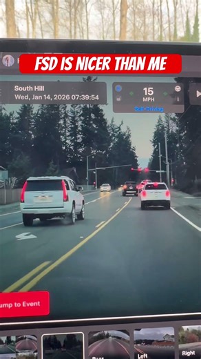 Teslas are nicer than your avg driver 🙂 #tesla #fsd