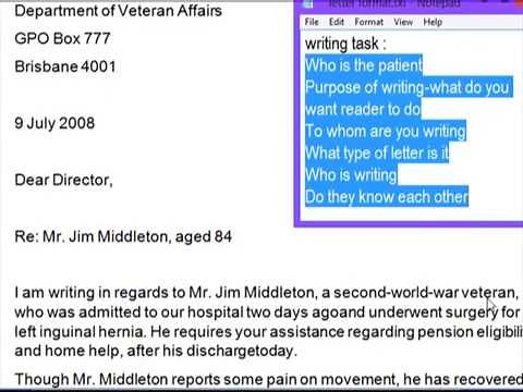 Jim Middleton - sample OET letter