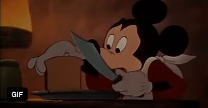Mickey slicing bread thinly - Awesome