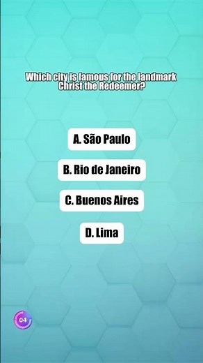 Which city is famous for the landmark Christ the Redeemer 🌆