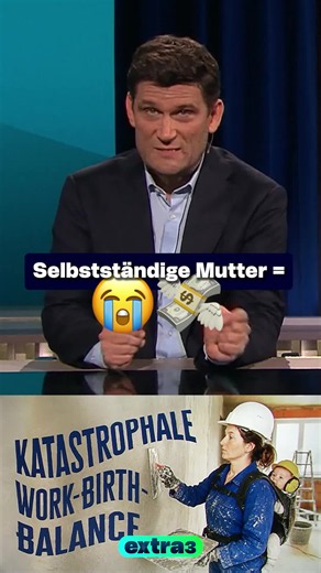 Wer sich selbstständig macht, der liebt ja auch Stress, Druck, Arbeit ohne Pausen und die ✨Existenzangst ✨. Und wer Mutter wird, liebt offenbar Aufopferung. Da will man als Staat ja dann auch nicht dazwischenfunken, wenn eine Selbstständige Mutter werden will...🫣 #satire #extra3 #pregnancy #freelancer . . . Aufgrund des hohen Aufwands behalten wir uns vor, die Kommentare nach einer gewissen Zeit zu deaktivieren