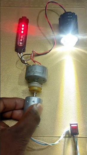 Mini Dynamo Generator Power Transfer In Bike Fog Light with DC Motor #dcmotor #tech #shorts