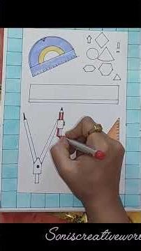 Maths notebook/project cover design, easy drawing for beginners and kids