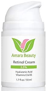 Retinol Cream for Face 2.5% with Hyaluronic Acid & Vitamins E & B5, 1.7 fl. oz.