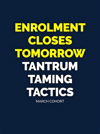 When tantrums hit, screaming, refusal, hitting, throwing, and collapsing on the floor, we can feel ourselves getting yanked out of steadiness and wobbling. We over-exaplain, negotiate, snap, or give in just to get through it… But then we’re left with the same pattern, the same guilt, and the same dread of the next one. Tantrum Taming Tactics is a five-week live cohort for parents who are done being pulled into that cycle. We build the capacity to stay calm under pressure, de-escalate without col