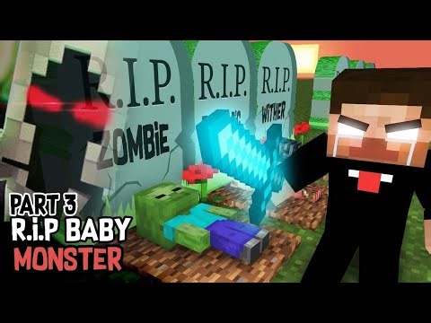 Monster School : RIP ALL BABY Monsters Part 3 (Sad story) - Herobrine vs Entity 303 | MechanicZ