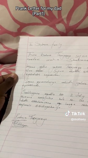 Pregnancy prank p1 #dad #prank #pregnancyprank #letterprank #lobola #lobolaprank🤣