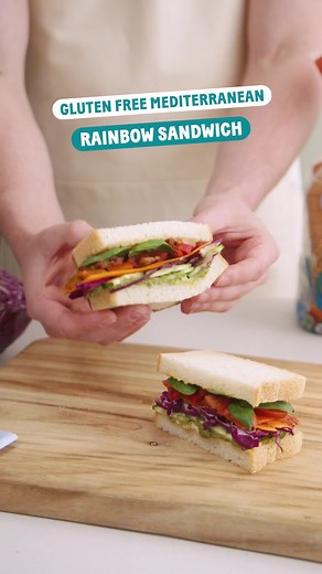 Delicious Gluten Free Mediterranean Rainbow Sandwich