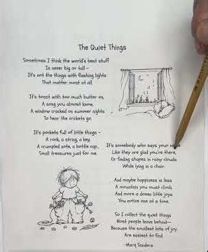 The quiet things,by marq sanders. Read out loud in an English accent.