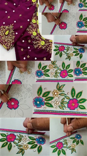 Maggam Work learning easy on Instagram: "MAGGAM WORK FULL TRENDING DESIGN || #aariwork #aari #maggamwork #aariworkblouse #maggam #maggamworkblouse #aariworkclasses #maggamblouse #maggamworkclases"