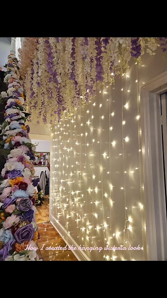 Chicken Wire Hanging Wisteria DIY | Floral Ceiling Decor