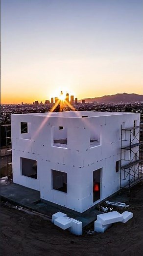 White Styrofoam Boxes Turn Into a Giant Build 😳 #beforeafter #timelapse