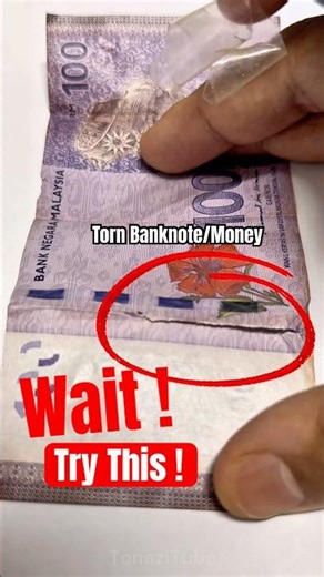 Don’t Throw Away Torn Money! 😱 Fix It in 60 Seconds 💵 #banknotes #money #hack #tips #shorts