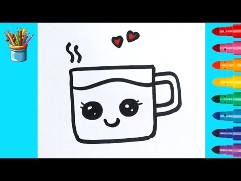 Cute Cup Drawing ☕ | How to Draw a Cute Mug Step by Step | Easy Drawing for Kids