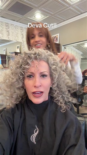 Deva Cut #curlyhair #devacut #graycurlyhair @Bliss Chateau Salon
