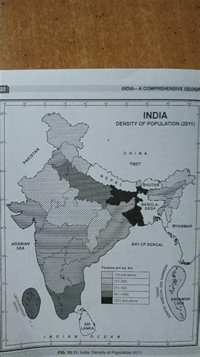 Map of population density (2011)
