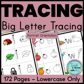 Large Letter Tracing Writing Lowercase Letter Formation Practice Worksheets