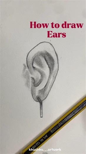 How to draw ears easy tutorial | Day -8/10 #shorts