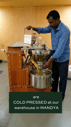Handpicked organic groundnuts. Slow cold-pressing. Zero refining. This is how pure groundnut oil is made at Organic Mandya. #OrganicMandya #organic #coldpressed #mandya #cookingoils #groundnitoil | Madhu Chandan SC