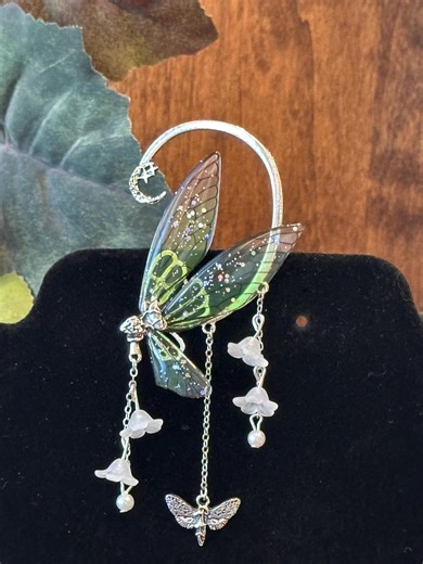Fairy Wing Ear Cuff: Silver Elf Ear Wrap, One Left Side, Ears Wraps, Renaissance - Etsy