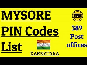 MYSURU PIN Code s List || MYSORE PIN Code s List || KARNATAKA || 389 POST OFFICES.