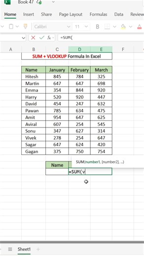 368K views · 3.1K reactions | SUM + VLOOKUP Function in Excel  #exceltips #exceltricks #exceltutorial #explore | computernotion | Facebook