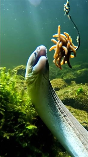 The Most Satisfying Eel Feeding Video! 🤤🐛 #Shorts