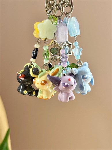 Pokemon Eeveelution Glaceon, Espeon, Umbreon, and Leafeon Polymer Clay Keychains - Etsy