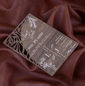 Rustic Wood Wedding Invitation: Laser Engraved, Custom Design - Etsy