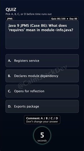 Quiz 286 requires JPMS Java9 | #shorts #java #quiz