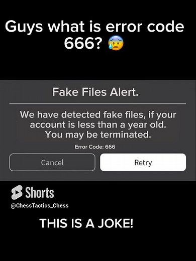 What would Error Code 666 look like? #shorts #errorcode #roblox