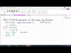 Derivatives of Inverse Trig Functions