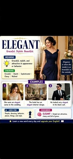 ✨ Elegant Meaning in English | Elegant Explained with Examples #shorts