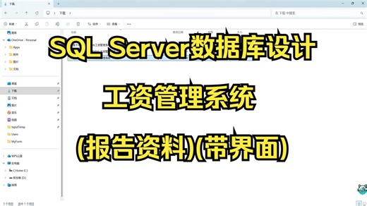SQL Server数据库设计-工资管理系统(报告资料)(带界面)