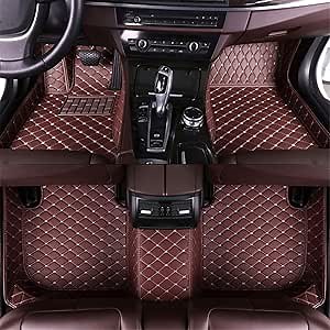 car Floor Mats fit for Mustang GT-SVT 1995-2004 Full Coverage All Weather Protection Non-Slip Leather Floor Liners Coffee