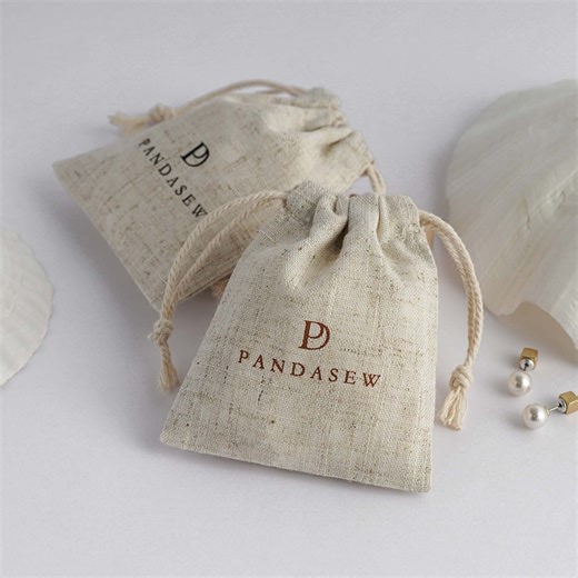 50 Custom Linen Drawstring Bags: Personalized Logo, Jewelry Gift Pouches - Etsy