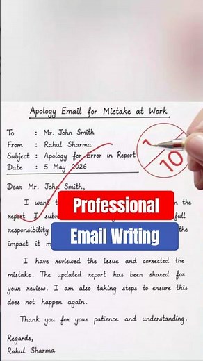 Apology Email for Mistake at Work | Professional Email Writing | Short Guide