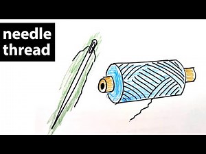 How to draw needle and thread