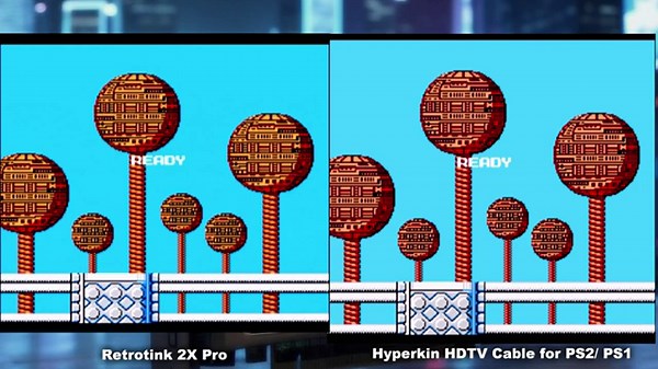 Comparison: RetroTink 2X Pro VS Hyperkin HDTV Cable for PS2/PS1 -No commentary- (Mega Man)