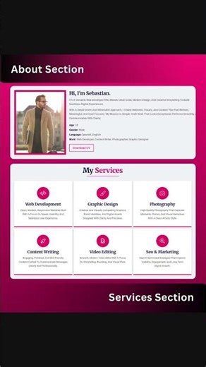 Modern Personal Portfolio HTML Template | Sebastian