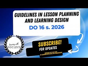 Guidelines on Lesson Planning and Learning Design - DO 16 s. 2026