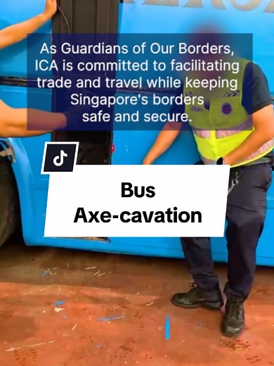 𝐁𝐮𝐬 𝐀𝐱𝐞-𝐜𝐚𝐯𝐚𝐭𝐢𝐨𝐧 🚌 On 15 May 2026, ICA officers at Woodlands Checkpoint foiled an attempt to smuggle duty-unpaid cigarettes into Singapore via a Malaysia-registered bus. ICA Image Analysts noticed anomalies in the scanned image of the bus and directed it for enhanced checks. More than 3,200 cartons and 40 packets of duty-unpaid cigarettes were extracted from the chassis of the vehicle. The 42-year-old male Malaysian driver was arrested in connection with the case. The exhibits and