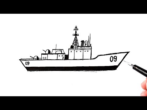How to Draw Navy Ship | Battleship Drawing