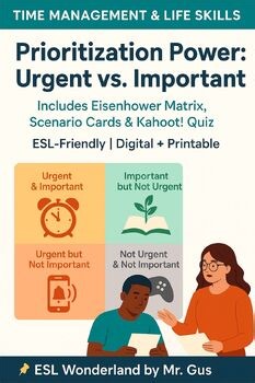 Eisenhower Matrix Prioritization Activity Pack | Printable & Digital | Kahoot
